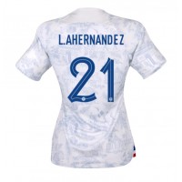 Frankrike Lucas Hernandez #21 Bortatröja Dam VM 2022 Kortärmad